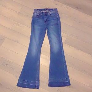 Almost Famous Jeans High Rise Flared Legs sz 1